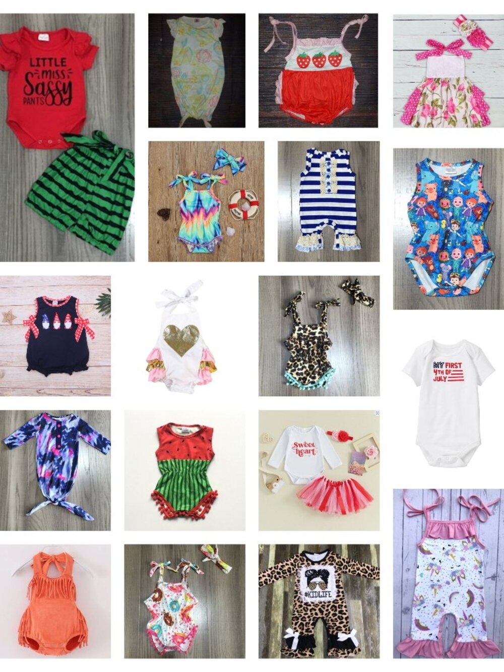 NEW Baby Girls Spring Summer Clothes Lot 0-3 M Boutique Wholesale